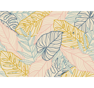 Papel pintado naturaleza motivos de hojas exóticas - TenVinilo