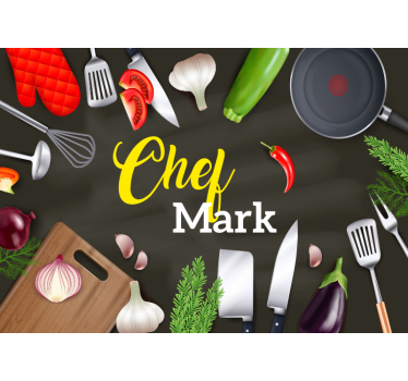 Mural para comedor opción de personalización chef - TenVinilo