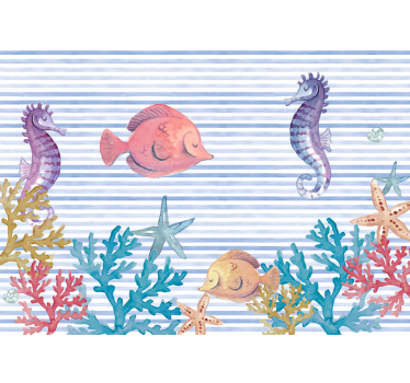 Fotomural animales escena de criaturas submarinas - TenVinilo