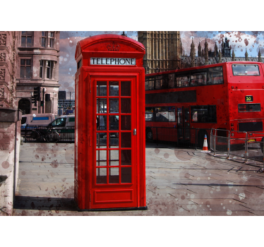 Fotomural de londres teléfono rojo icónico - TenVinilo