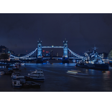 Fotomural de Londres vista nocturna del puente de la torre - TenVinilo