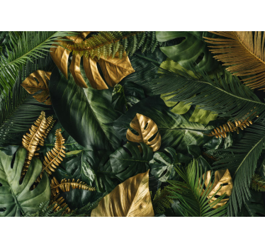 Fotomural selva follaje tropical vibrante - TenVinilo