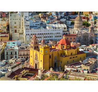 Fotomural ciudad catedral amarilla histórica - TenVinilo