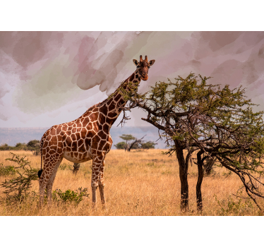 Fotomural animales jirafa en la naturaleza - TenVinilo
