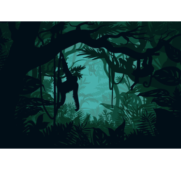 Fotomural selva exuberante escena de jungla - TenVinilo