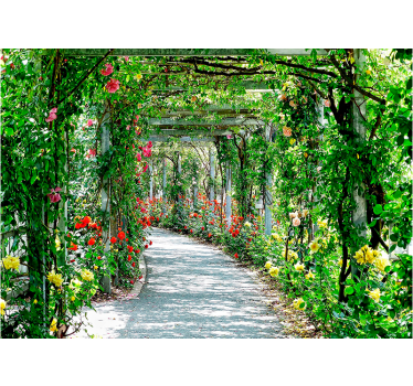 Mural de pared flores galería floral exuberante - TenVinilo