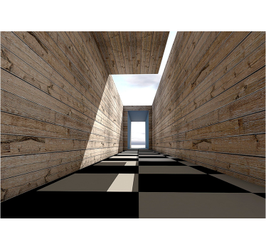 Papel pintado 3D túnel de madera - TenVinilo
