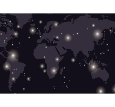 Papel pintado mapamundi mapa del mundo estrellado - TenVinilo