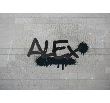 Fotomural arte urbano etiqueta de nombre personalizada - TenVinilo