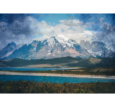 Papel pintado paisaje vista de la montaña patagónica - TenVinilo