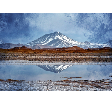 Fotomural montañas reflejo de montaña nevada - TenVinilo