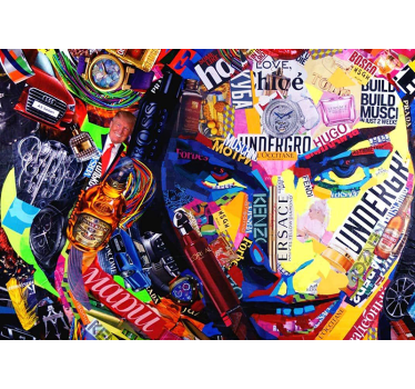 Fotomural arte urbano collage de marcas culturales - TenVinilo