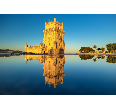 Fotomural ciudad reflejo de la torre de belém - TenVinilo