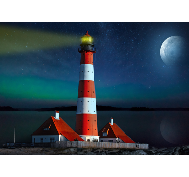Papel pintado paisaje vista nocturna del faro - TenVinilo