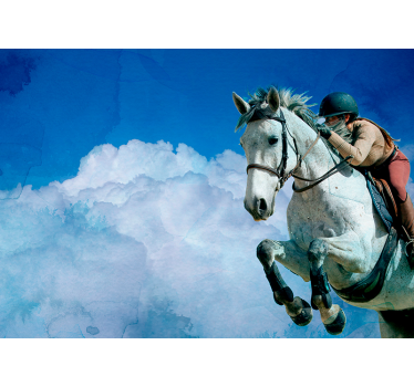 Fotomural animales atleta de caballo de salto - TenVinilo