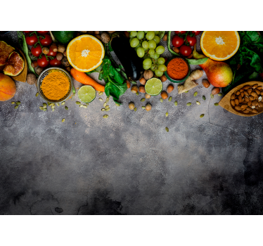 Mural para cocina productos frescos colgados - TenVinilo