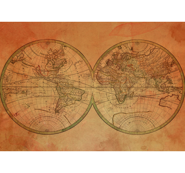 Papel pintado mapamundi atlas global retro - TenVinilo