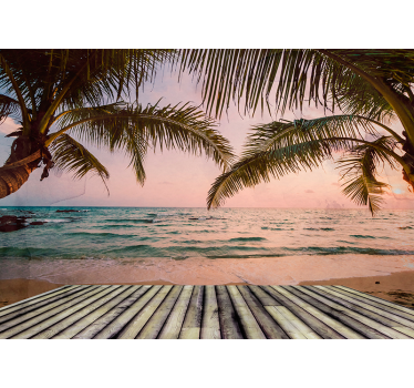 Papel pintado paisaje perspectiva de costa tropical - TenVinilo