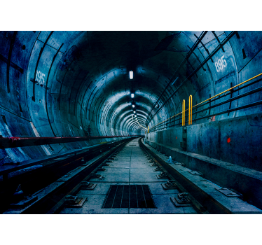 Fotomural 3D perspectiva del túnel subterráneo - TenVinilo