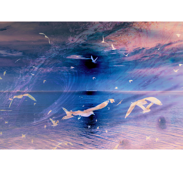 Fotomural naturaleza gaviotas al atardecer - TenVinilo