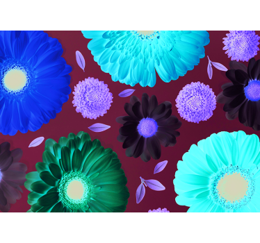 Mural de pared flores arreglo floral vibrante - TenVinilo