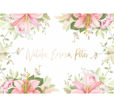 Mural de pared flores arreglo floral personalizado - TenVinilo