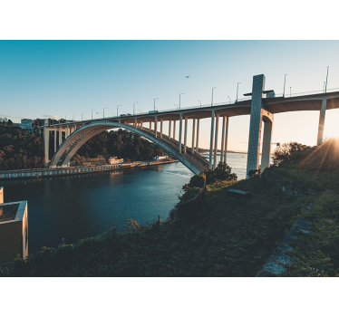 Fotomural ciudad vista del puente arquitectónico - TenVinilo