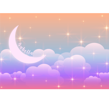 Fotomural de amor nubes iluminadas por la luna - TenVinilo
