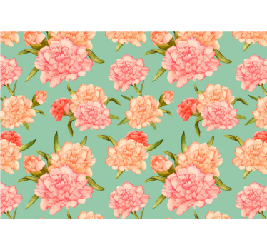 Mural de pared flores patrón floral de peonías - TenVinilo