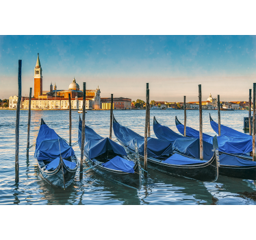 Fotomural ciudad vista de góndolas venecianas - TenVinilo