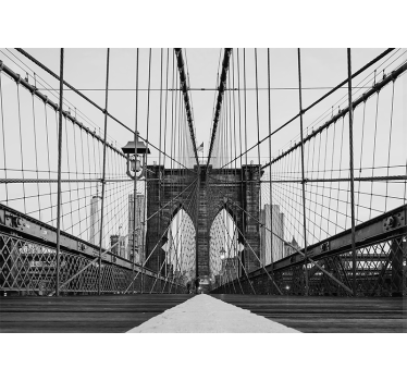 Fotomural ciudad vista en perspectiva del puente de brooklyn - TenVinilo
