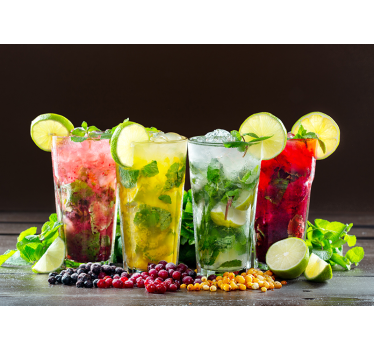 Mural para cocina cócteles de frutas - TenVinilo