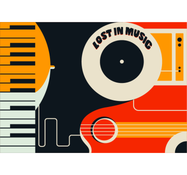 Fotomural de música diseño retro de piano - TenVinilo