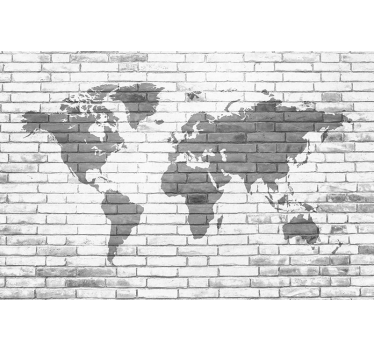 Papel pintado mapamundi contorno del mapa global - TenVinilo