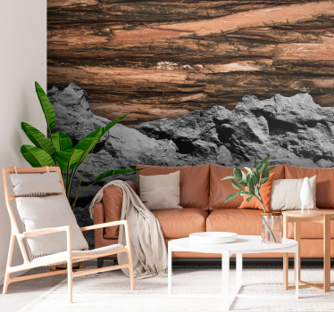 Mural pared salón capas de textura terrosa - TenVinilo