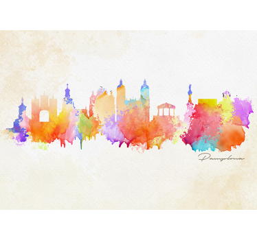 Foto mural ciudad skyline Pamplona - TenVinilo