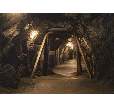 Papel pintado 3D tunel mina de oro - TenVinilo