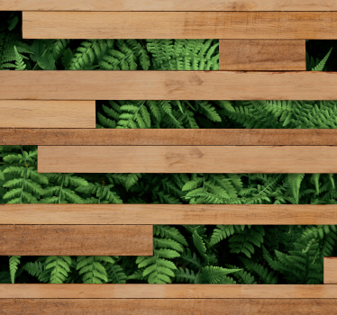 Fotomural madera pared de plantas - TenVinilo