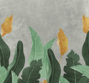 Papel pintado salón las plantas en el concreto - TenVinilo