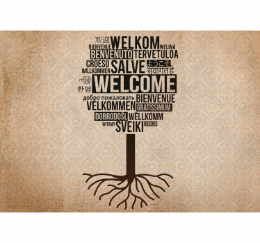 Fotomural frase bienvenido en varios idiomas - TenVinilo