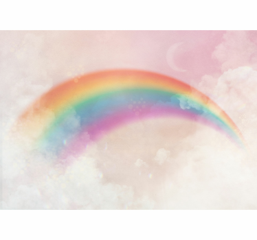 Fotomural infantiles Nubes arcoiris y burbujas - TenVinilo