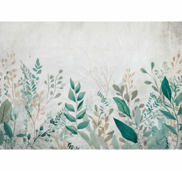 Fotomural salón pintura de plantas - TenVinilo
