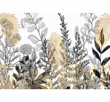 Papel pintado salón dibujos de plantas - TenVinilo