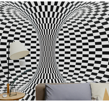 Foto mural 3d 3d túnel blanco y negro - TenVinilo