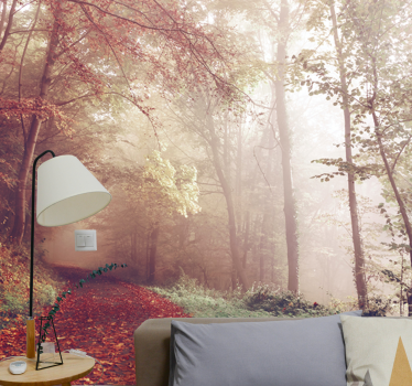 Foto mural 3d Corredor de arboles otoñales - TenVinilo