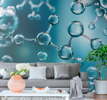 Foto mural 3d Molécula átomo efecto 3d - TenVinilo
