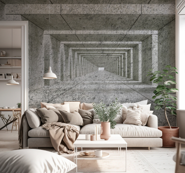 Foto mural 3d Túnel de hormigón 3d - TenVinilo