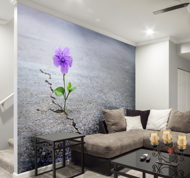 Foto mural 3d abstracto con flores - TenVinilo