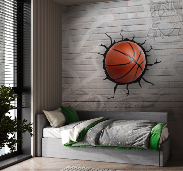 Fotomural 3D graffiti pelota de baloncesto - TenVinilo
