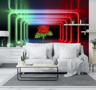 Papel pintado 3D túnel con flores - TenVinilo